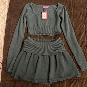 Edikted Green Skirt and Top set